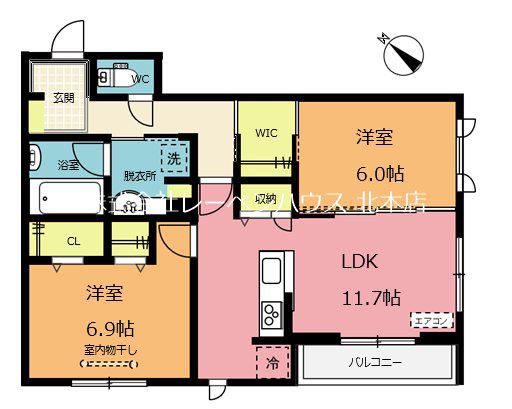 アルベルタ(2LDK/2階)の間取り写真