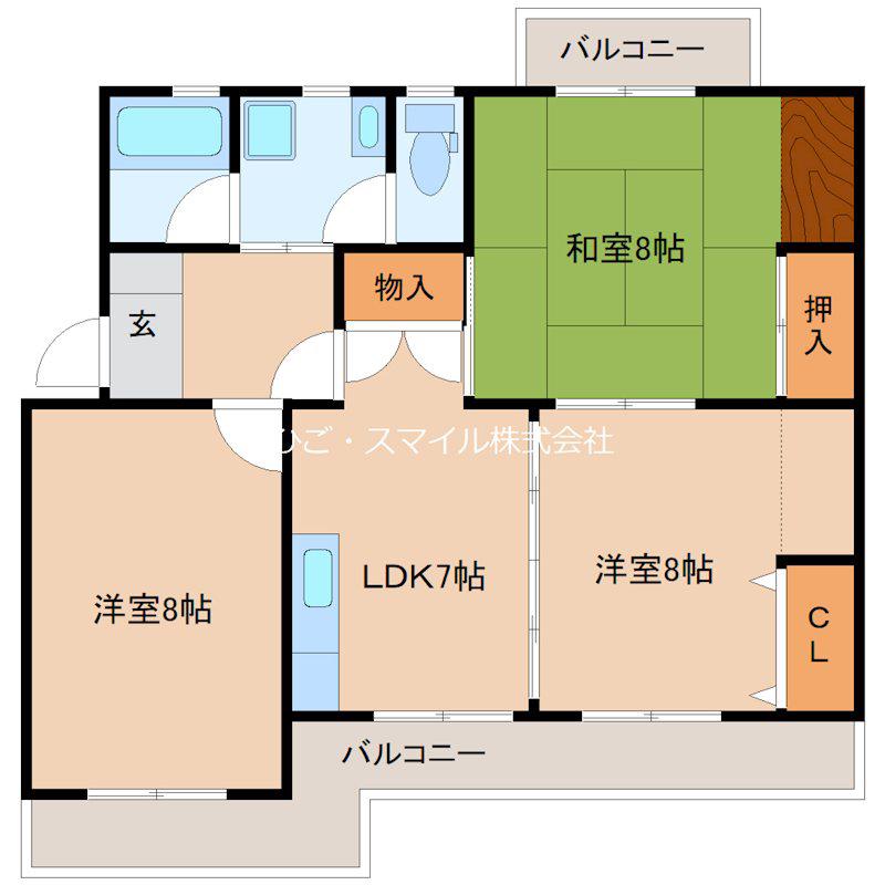 第2保陽ビル(3LDK/2階)の間取り写真