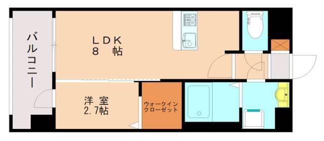 グランフォーレ千早プレミア(1LDK/4階)の間取り写真