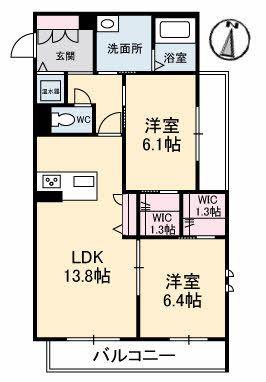 グランフォルス和(2LDK/2階)の間取り写真