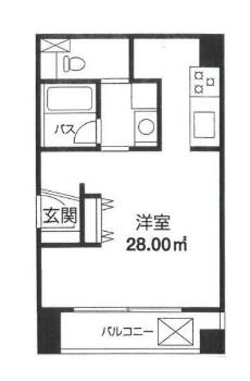 CREST六本木II(ワンルーム/2階)の間取り写真
