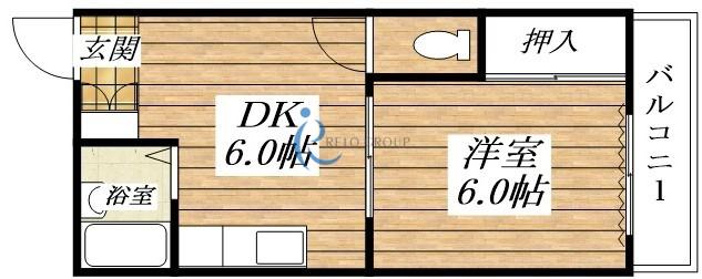 コーポエクシード(1DK/2階)の間取り写真