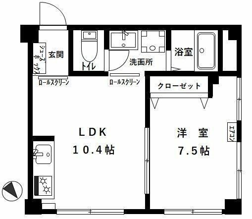 戸山コーポ(1LDK/1階)の間取り写真