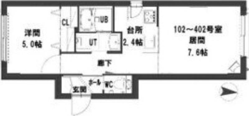 レクセラ 新道東(1LDK/4階)の間取り写真