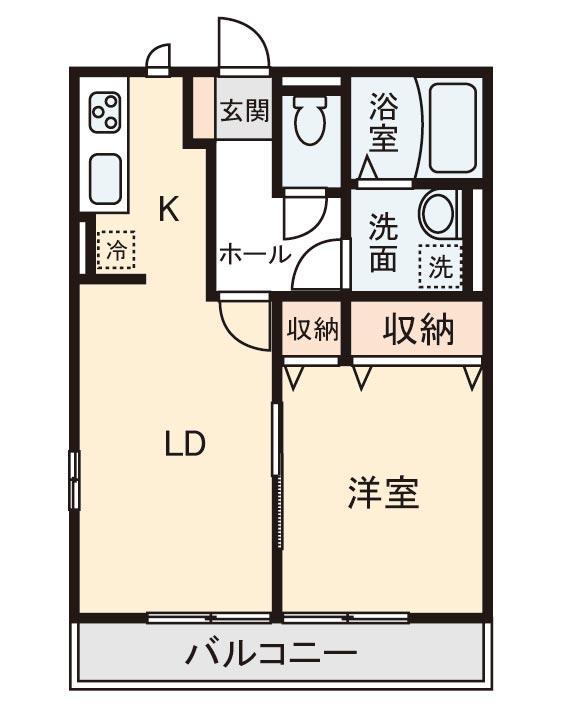 サウス SIDE II(1LDK/1階)の間取り写真