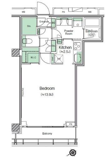 SHIBUYACAST. APARTMENT(ワンルーム/16階)の間取り写真