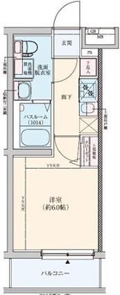グランドロアール上新庄(1K/1階)の間取り写真