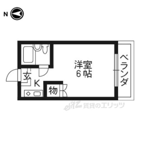 マンション賀園(ワンルーム/3階)の間取り写真