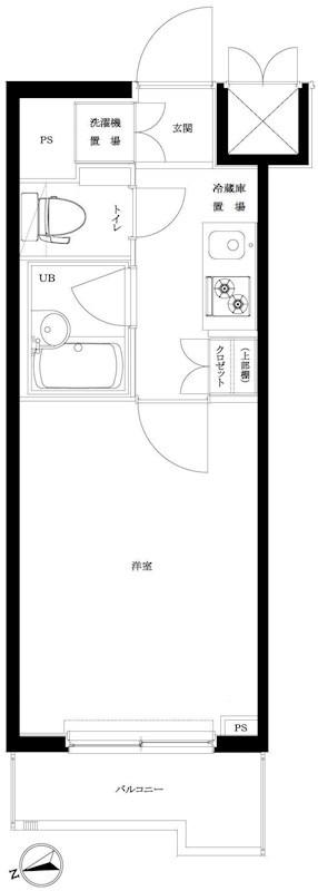 ルーブル北新宿(1K/6階)の間取り写真