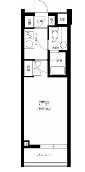 クロスベル森下(1K/5階)の間取り写真