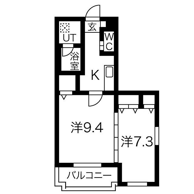 IRIS RESIDENCE稲川(1LDK/5階)の間取り写真