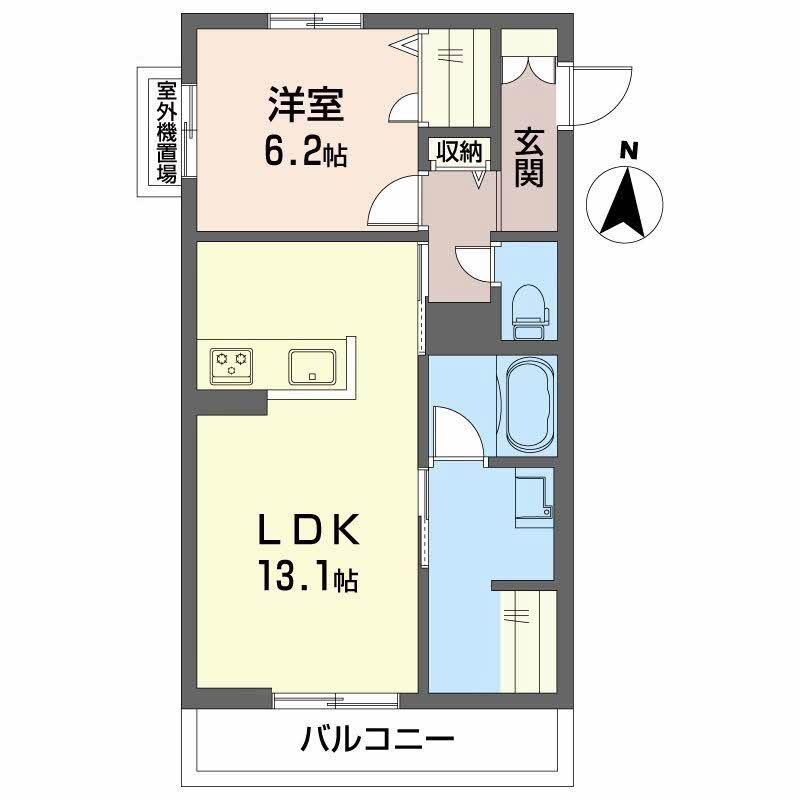 リラフォート(1LDK/3階)の間取り写真