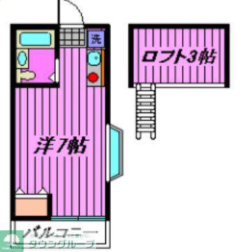 Kコーポ(ワンルーム/2階)の間取り写真