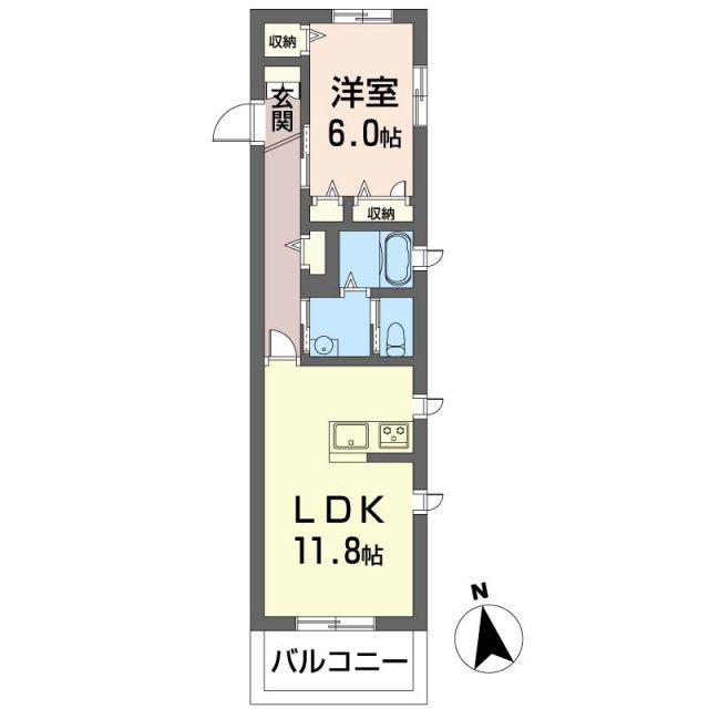 プレジール(1LDK/3階)の間取り写真