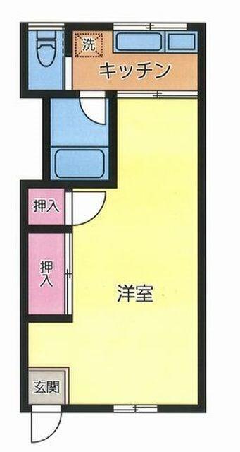 土佐新荘(1K/1階)の間取り写真