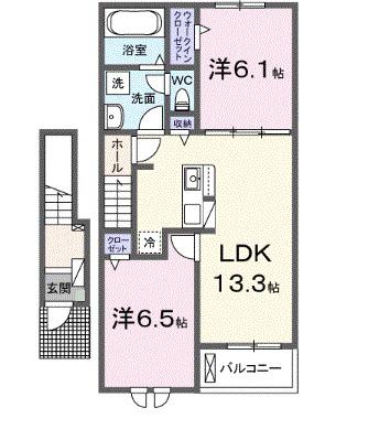コーチェ(2LDK/2階)の間取り写真
