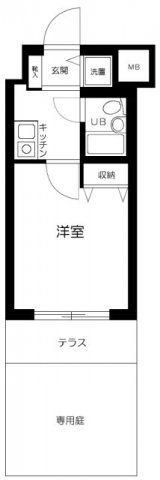 プラネット市ヶ谷(1K/1階)の間取り写真