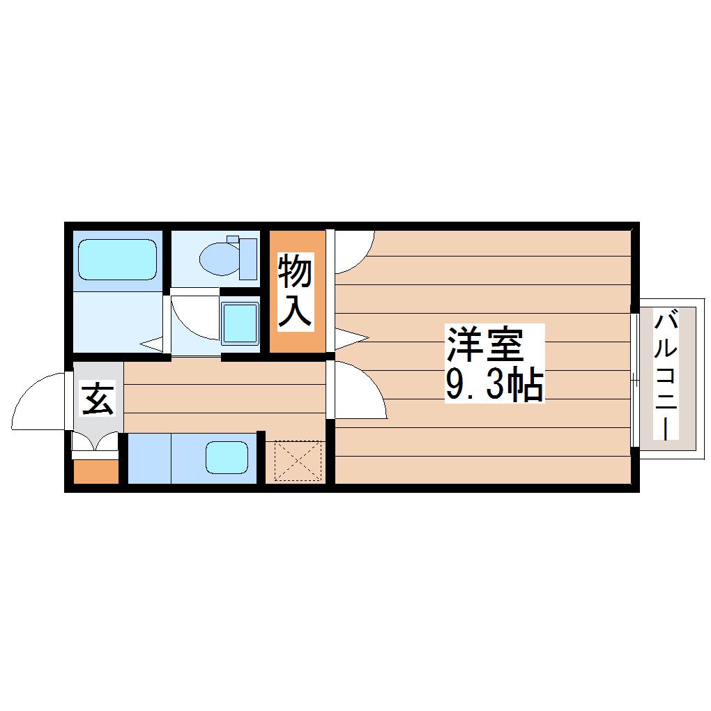 プレジオOHIII(1K/1階)の間取り写真