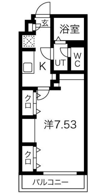 SANA泉中央(1K/1階)の間取り写真