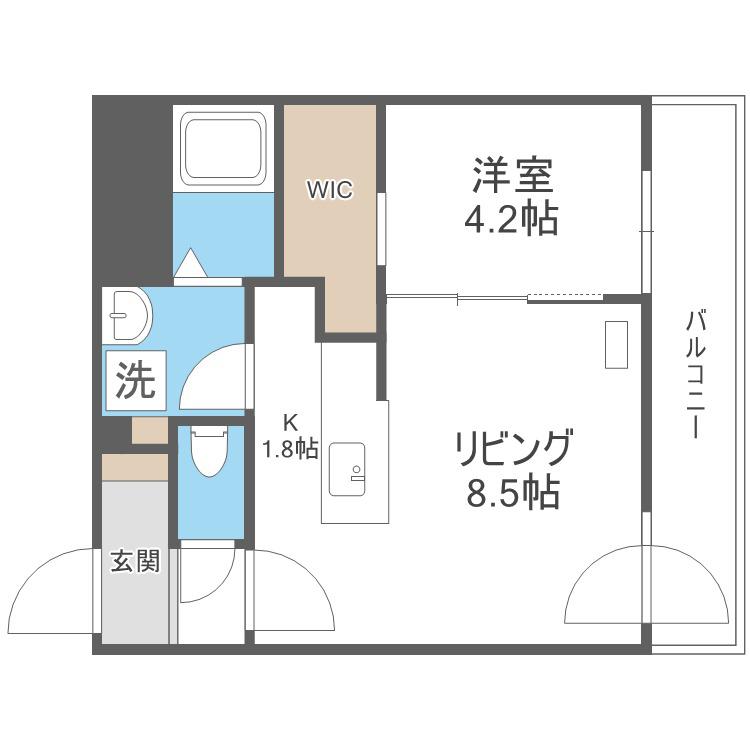 DPレジデンス63(1LDK/7階)の間取り写真