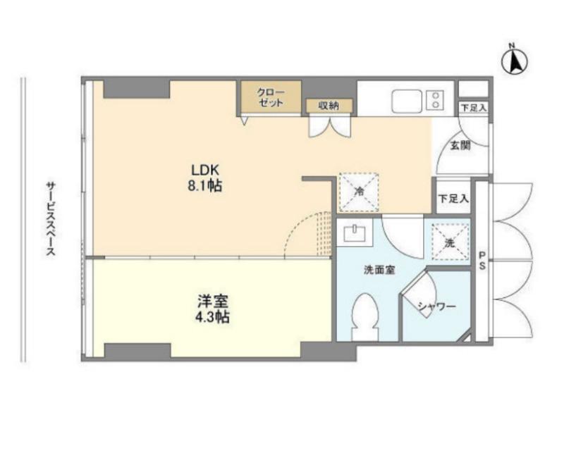 ウエリスアーバン品川タワー(1LDK/11階)の間取り写真