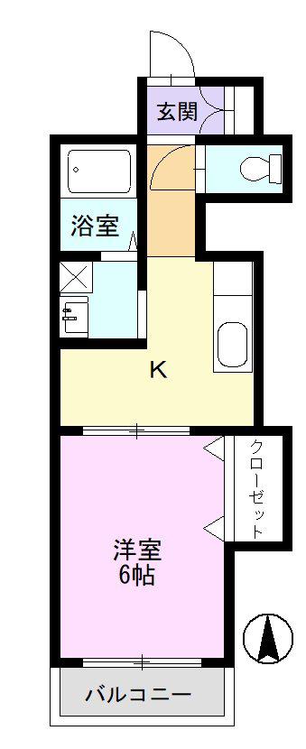 レジデンス創(1K/2階)の間取り写真