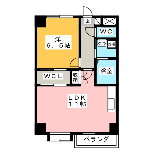 YS STAGE WAKAMIYA(1LDK/2階)の間取り写真