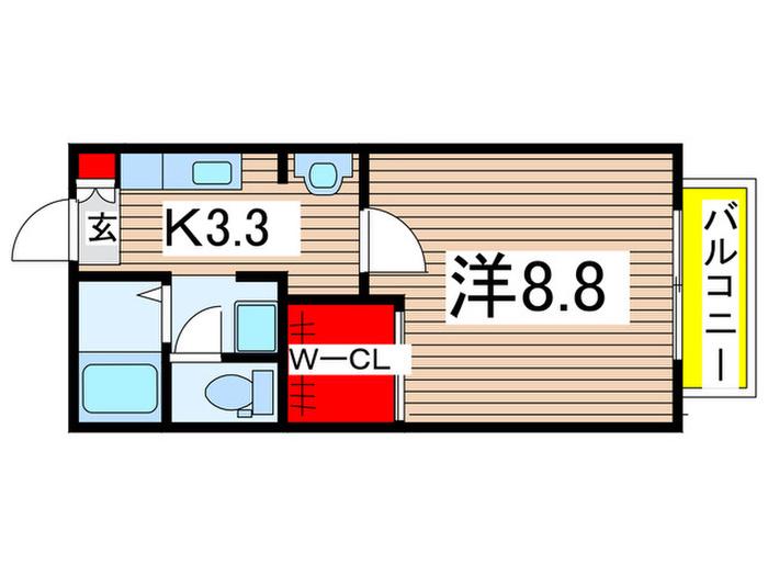 仙台市地下鉄東西線 荒井駅(宮城) 徒歩6分 2階建 築25年(1K/1階)の間取り写真
