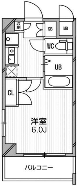 スペーシア高円寺II(1K/5階)の間取り写真