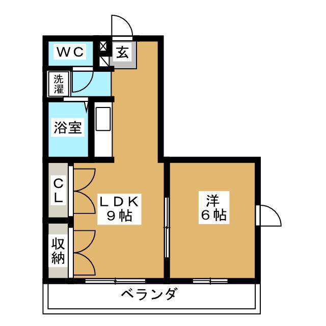 エトワール上柚木(1LDK/3階)の間取り写真