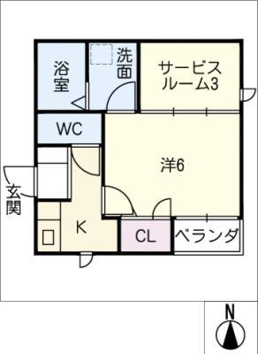 エトワール大宮(1SK/1階)の間取り写真