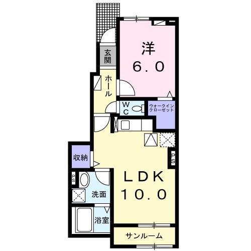 エスリーア 里町(1LDK/1階)の間取り写真