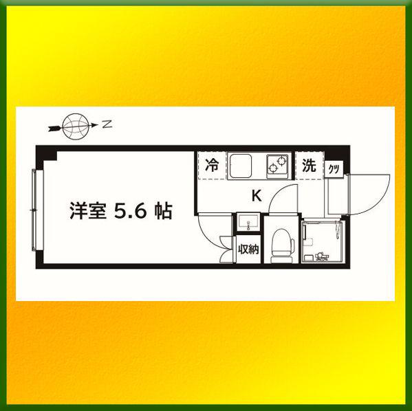 サンフラット田無(1K/2階)の間取り写真