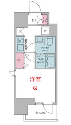 レジディア大森II(1K/4階)の間取り写真