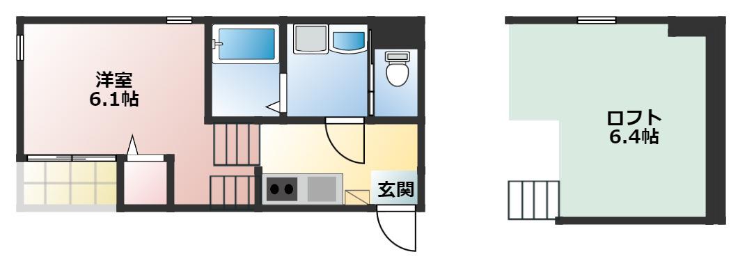 ステラ―ト新瑞橋(1SK/1階)の間取り写真
