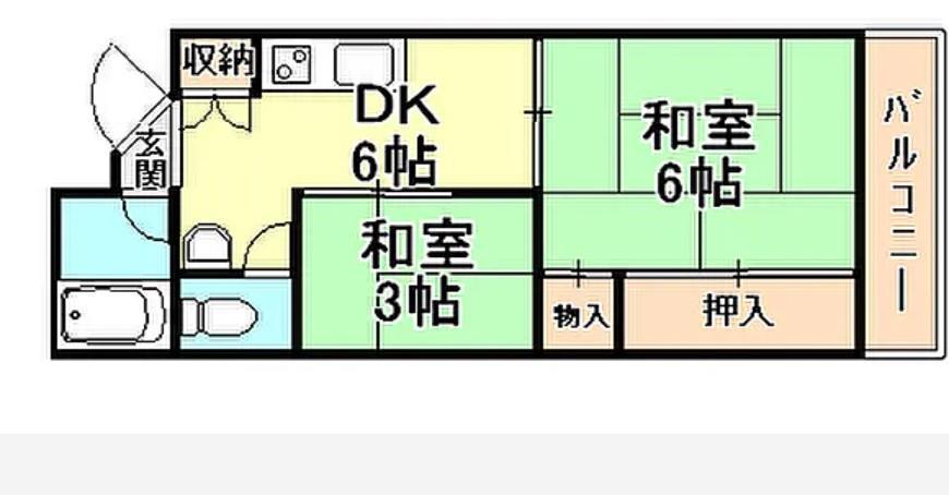 サムティ青木(2DK/4階)の間取り写真