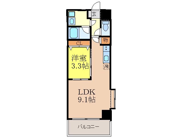 ルミネソレイユ江坂(1LDK/2階)の間取り写真