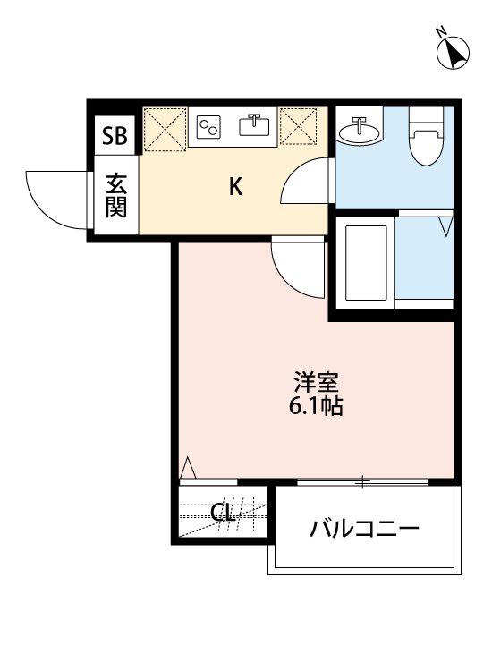 BAYSIDE VIEW(1K/1階)の間取り写真