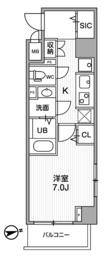 ALIVIS中野(1K/3階)の間取り写真