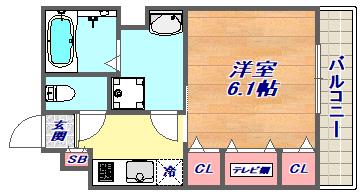 リブリ魚崎(1K/2階)の間取り写真