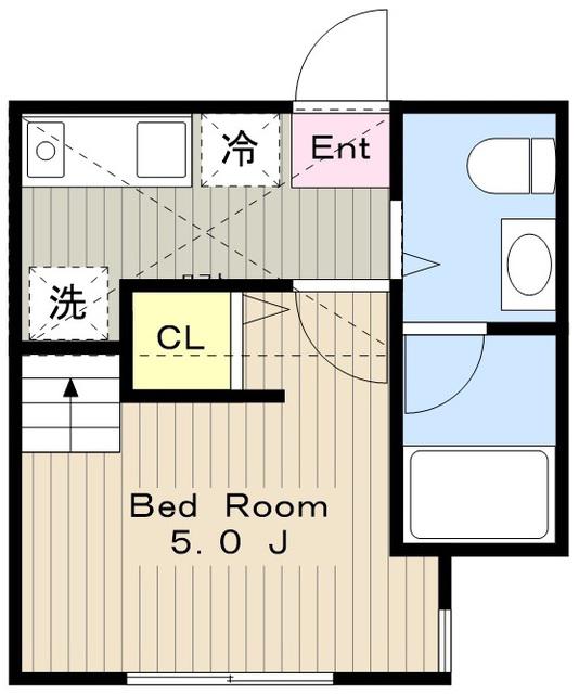 カンパーナ鶴間(1K/2階)の間取り写真