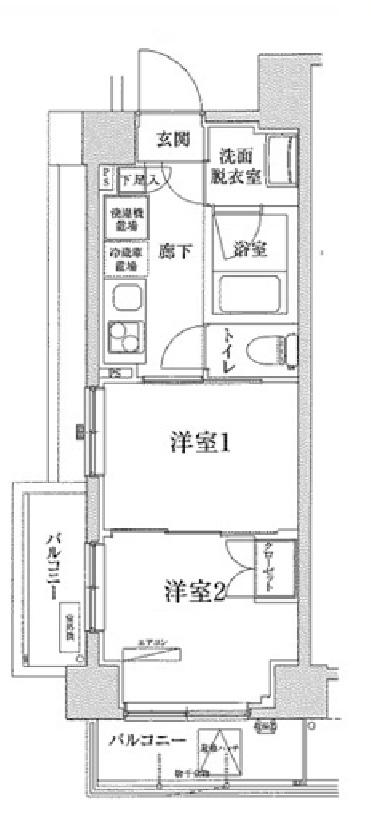 アイル グランディール蒲田(2K/6階)の間取り写真