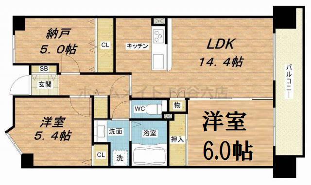 フォレステージュ谷町(3LDK/12階)の間取り写真