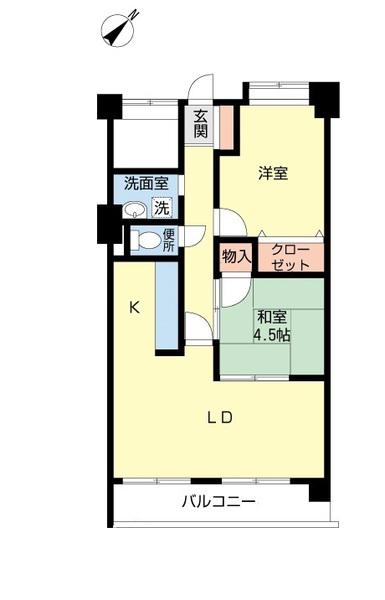 ハレカウア(2LDK/4階)の間取り写真