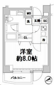 MASTERMIND JUBAN(1K/3階)の間取り写真