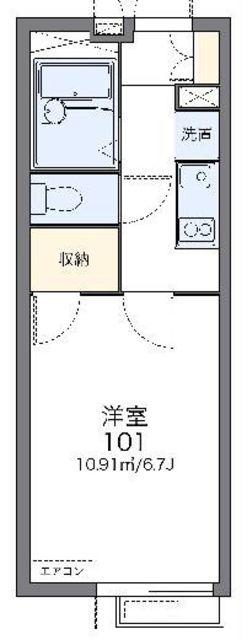 レオパレスサニー川崎(1K/2階)の間取り写真