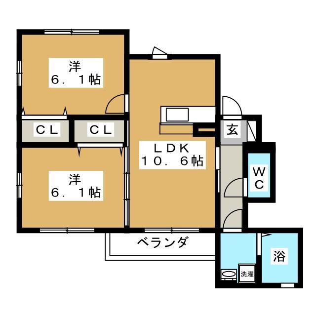 ラマージュVI (2LDK/1階)の間取り写真