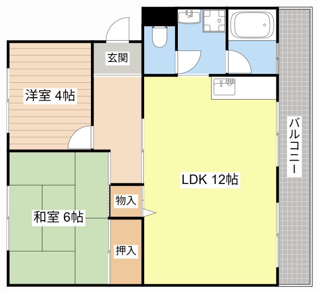 南井ハイツ(2LDK/3階)の間取り写真