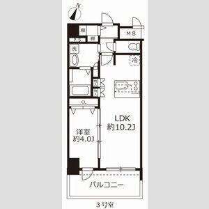 アドバンス名古屋モクシー(1LDK/15階)の間取り写真