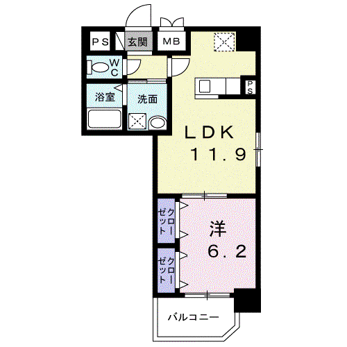 スアヴィス三ノ輪 のあち(1LDK/5階)の間取り写真